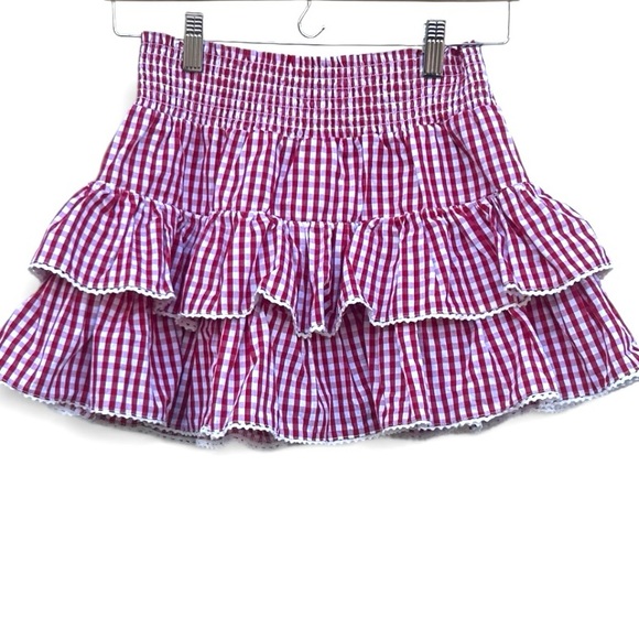 Thorn & Fable Pants - Thorn & Fable gingham ruffle western mini skort M